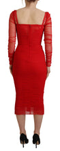 Load image into Gallery viewer, Dolce &amp; Gabbana Elegant Red Bodycon Sheath Dress
