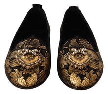 Load image into Gallery viewer, Dolce &amp; Gabbana Elegant Leather Heart Embellished Flats
