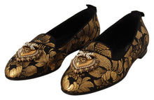 Load image into Gallery viewer, Dolce &amp; Gabbana Elegant Leather Heart Embellished Flats
