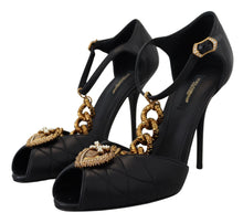 Load image into Gallery viewer, Dolce &amp; Gabbana Elegant Gold-Embellished Leather Sandals
