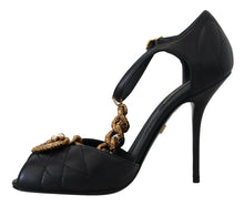 Load image into Gallery viewer, Dolce &amp; Gabbana Elegant Gold-Embellished Leather Sandals
