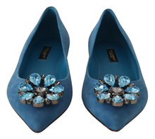 Load image into Gallery viewer, Dolce &amp; Gabbana Elegant Crystal-Embellished Suede Flats
