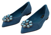 Load image into Gallery viewer, Dolce &amp; Gabbana Elegant Crystal-Embellished Suede Flats
