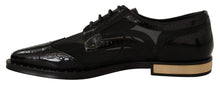 Load image into Gallery viewer, Dolce &amp; Gabbana Elegant Gold-Trimmed Black Oxford Lace-Ups
