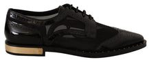 Load image into Gallery viewer, Dolce &amp; Gabbana Elegant Gold-Trimmed Black Oxford Lace-Ups
