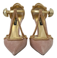 Load image into Gallery viewer, Dolce &amp; Gabbana Pink Crystal T-strap Heels Pumps Shoes
