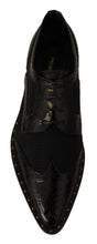 Load image into Gallery viewer, Dolce &amp; Gabbana Elegant Gold-Trimmed Black Oxford Lace-Ups
