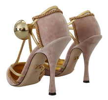 Load image into Gallery viewer, Dolce &amp; Gabbana Pink Crystal T-strap Heels Pumps Shoes
