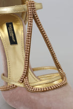 Load image into Gallery viewer, Dolce &amp; Gabbana Pink Crystal T-strap Heels Pumps Shoes
