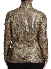 Load image into Gallery viewer, Dolce &amp; Gabbana Sequined Turtleneck Full Zip Sweater in Brown
