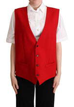 Load image into Gallery viewer, Dolce &amp; Gabbana Elegant Red Virgin Wool Sleeveless Vest
