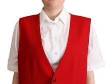 Load image into Gallery viewer, Dolce &amp; Gabbana Elegant Red Virgin Wool Sleeveless Vest
