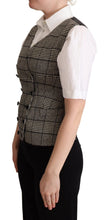 Load image into Gallery viewer, Dolce &amp; Gabbana Elegant Checkered Gray Silk Blend Vest
