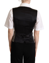 Load image into Gallery viewer, Dolce &amp; Gabbana Elegant Checkered Gray Silk Blend Vest
