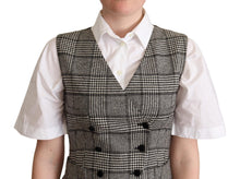 Load image into Gallery viewer, Dolce &amp; Gabbana Elegant Checkered Gray Silk Blend Vest
