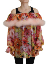 Load image into Gallery viewer, Dolce &amp; Gabbana Elegant Silk Floral Off-Shoulder Blouse

