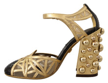 Load image into Gallery viewer, Dolce &amp; Gabbana Elegant Crystal Studded Leather Pumps
