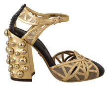 Load image into Gallery viewer, Dolce &amp; Gabbana Elegant Crystal Studded Leather Pumps
