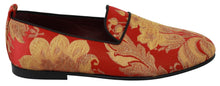 Load image into Gallery viewer, Dolce &amp; Gabbana Rose Gold Brocade Loafers Slide Flats
