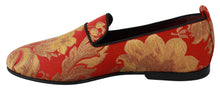 Load image into Gallery viewer, Dolce &amp; Gabbana Rose Gold Brocade Loafers Slide Flats
