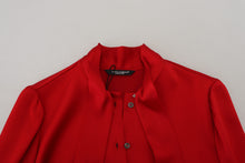 Load image into Gallery viewer, Dolce &amp; Gabbana Elegant Red Ascot Collar Blouse
