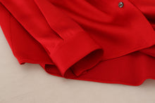 Load image into Gallery viewer, Dolce &amp; Gabbana Elegant Red Ascot Collar Blouse
