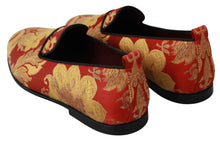 Load image into Gallery viewer, Dolce &amp; Gabbana Rose Gold Brocade Loafers Slide Flats
