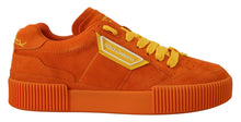 Load image into Gallery viewer, Dolce &amp; Gabbana Orange Leather P.j. Tucker Sneakers Shoes
