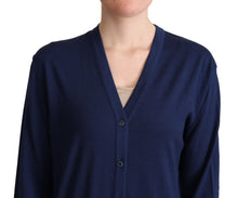 Load image into Gallery viewer, Dolce &amp; Gabbana Elegant Virgin Wool Blue Cardigan
