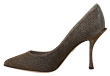 Load image into Gallery viewer, Dolce &amp; Gabbana Gold Silver Fabric Heels Pumps Shoes
