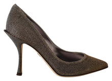 Load image into Gallery viewer, Dolce &amp; Gabbana Gold Silver Fabric Heels Pumps Shoes
