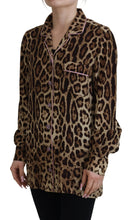 Load image into Gallery viewer, Dolce &amp; Gabbana Elegant Silk Leopard Print Collared Top
