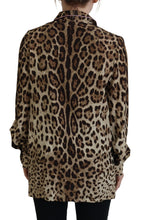 Load image into Gallery viewer, Dolce &amp; Gabbana Elegant Silk Leopard Print Collared Top
