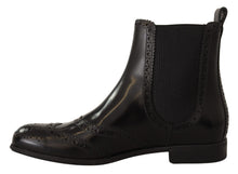 Load image into Gallery viewer, Dolce &amp; Gabbana Elegant Black Ankle Wingtip Oxford Boots
