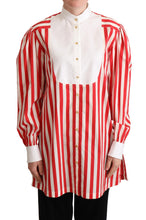 Load image into Gallery viewer, Dolce &amp; Gabbana Elegant Red and White Stripe Cotton Polo Top
