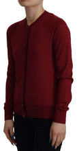 Load image into Gallery viewer, Dolce &amp; Gabbana Elegant Maroon Silk Button Front Sweater
