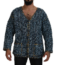 Load image into Gallery viewer, Dolce &amp; Gabbana Elegant Blue V-Neck Cardigan Sweater
