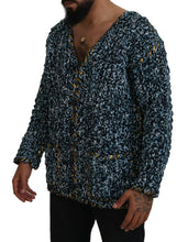 Load image into Gallery viewer, Dolce &amp; Gabbana Elegant Blue V-Neck Cardigan Sweater
