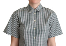 Load image into Gallery viewer, Dolce &amp; Gabbana Elegant Checkered Cotton Polo Top
