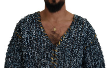 Load image into Gallery viewer, Dolce &amp; Gabbana Elegant Blue V-Neck Cardigan Sweater
