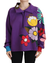 Load image into Gallery viewer, Dolce &amp; Gabbana Elegant Purple Floral Pullover Sweater
