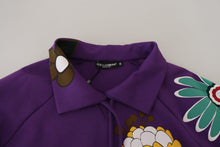 Load image into Gallery viewer, Dolce &amp; Gabbana Elegant Purple Floral Pullover Sweater
