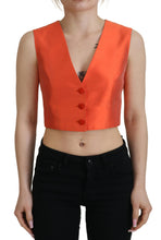 Load image into Gallery viewer, Dolce &amp; Gabbana Elegant Orange Silk Waistcoat
