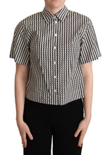 Load image into Gallery viewer, Dolce &amp; Gabbana Elegant Black and White Patterned Cotton Polo
