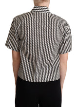 Load image into Gallery viewer, Dolce &amp; Gabbana Elegant Black and White Patterned Cotton Polo
