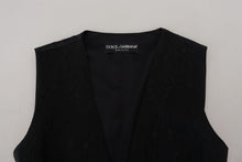 Load image into Gallery viewer, Dolce &amp; Gabbana Elegant Black Silk Blend Waistcoat Vest
