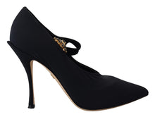 Load image into Gallery viewer, Dolce &amp; Gabbana Black Socks Stretch Crystal Pumps Shoes
