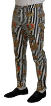 Load image into Gallery viewer, Dolce &amp; Gabbana Elegant Gold Crown Stripe Chino Pants
