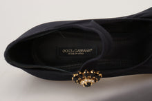 Load image into Gallery viewer, Dolce &amp; Gabbana Black Socks Stretch Crystal Pumps Shoes
