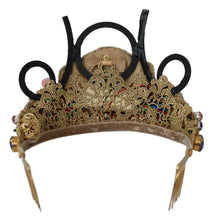 Load image into Gallery viewer, Dolce &amp; Gabbana Stunning Crystal Diadem Tiara - Gold Multicolor
